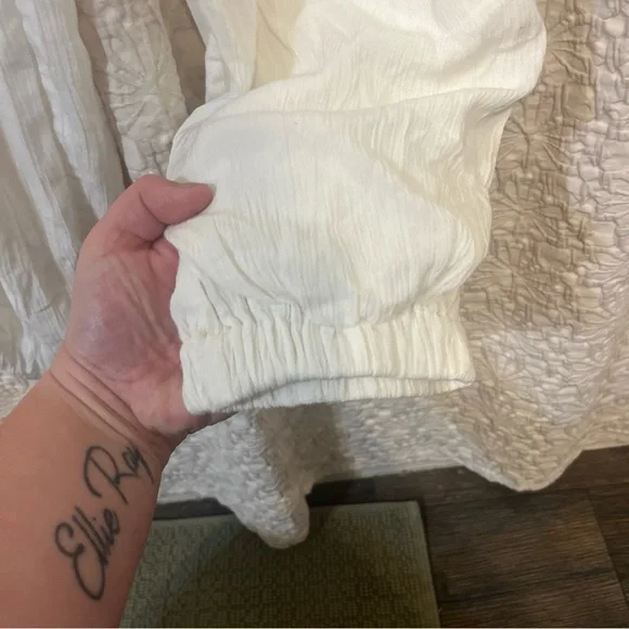 Mara Hoffman Cover Up Jumpsuit Revolve Prismatic Crochet White Boho Size S - Picture 6 of 8